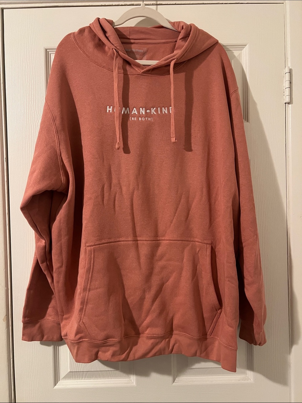 Human • Kind (Be Both) Hoodie Coral/Salmon Pink - Unisex- 3XL NWOT - PTP 30"